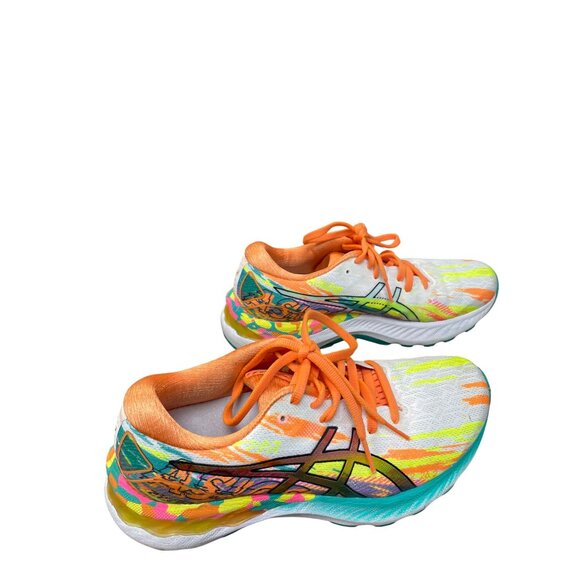 Asics Gel Nimbus 25 Tokyo Edition wms white orange run sneakers Sz 7 SKU 9379 - Picture 4 of 12